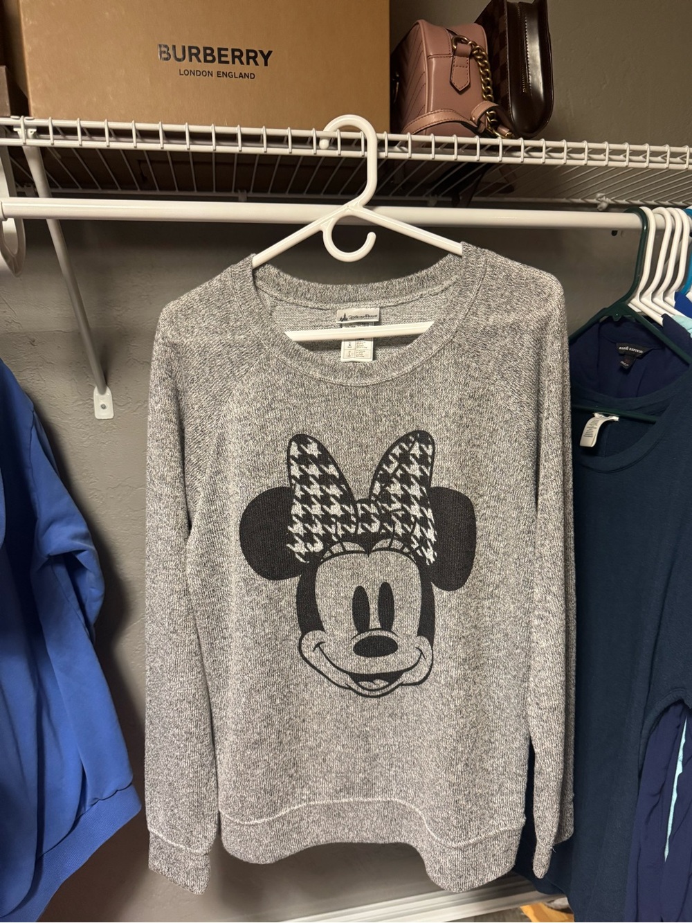 Disney Parks Light Gray Knit Crewneck Sweatshirt